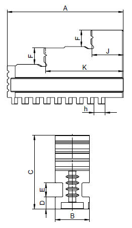 Drawing Hard solid jaws, outside clamping for Ø 80 mm