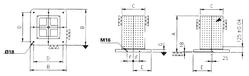 Drawing Locator-grid cube, type MS17-800/16