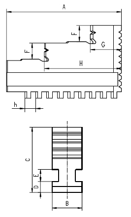 Drawing Hard solid jaws for chuck-Ø 400 mm Drawing Hard solid jaws for chuck-Ø 400 mm