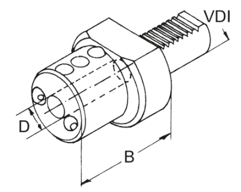 Zeichnung Bohrstangenhalter VDI 30, IK/EK, Typ E2-30-20