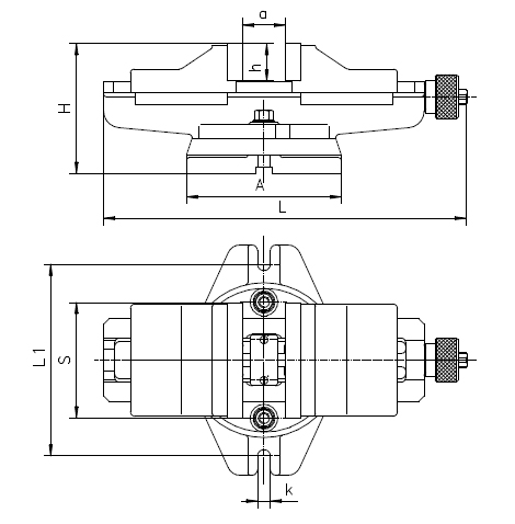 Drawing Self-centering machine vice Bison type 6531-125