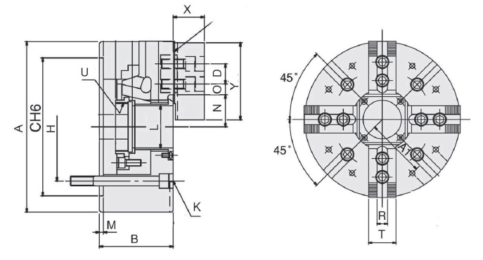 Vierbacken-Kraftspannfutter NIT-215 Ø 381 mm