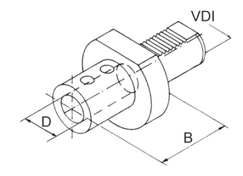 Zeichnung Wendeplatten-Bohrerhalter VDI 30, Typ E1-30-32