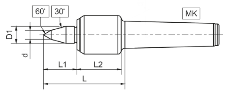 Drawing Revolving tailstock centre, series 80 KOP MT 3