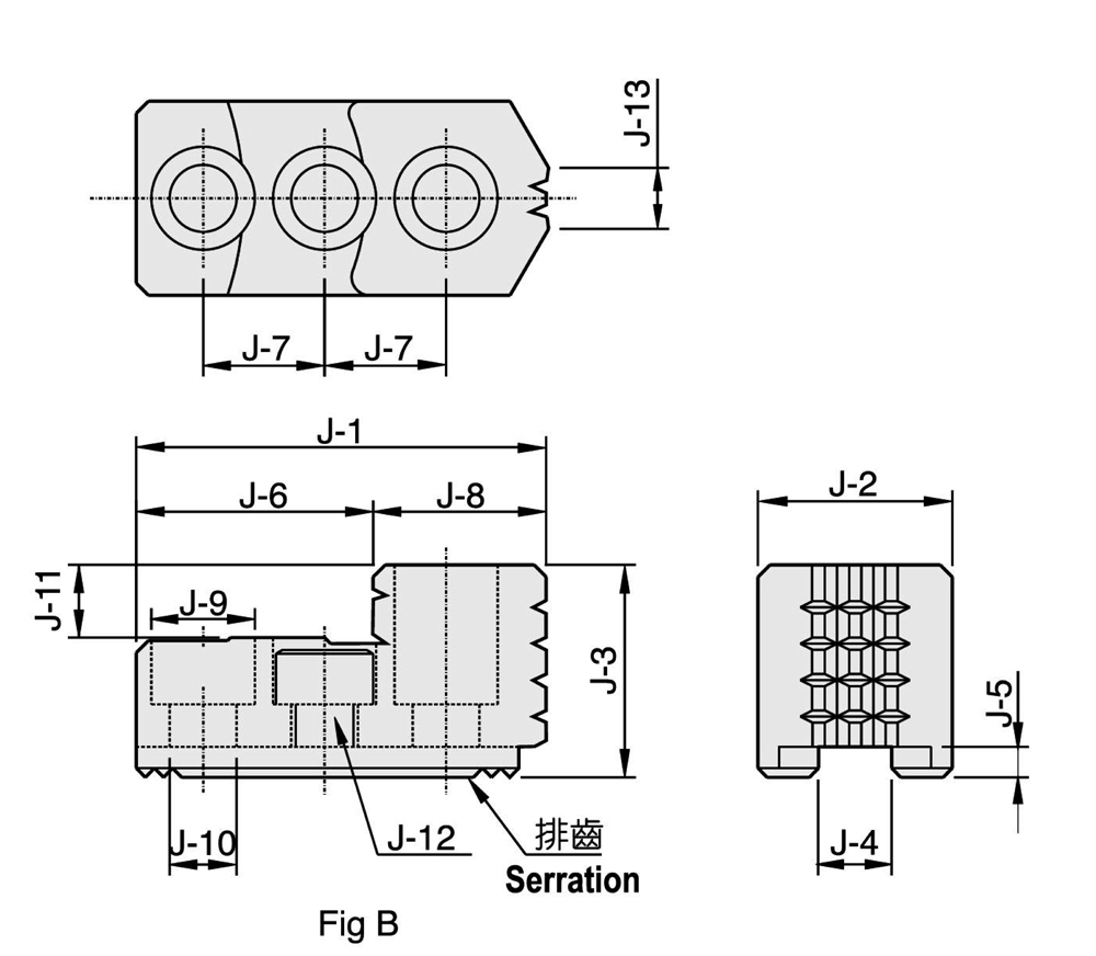 Fig 2 Hard top jaw HJ12-1 for power chucks