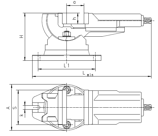 Zeichnung Fräsmaschinenschraubstock Typ 6530-100
