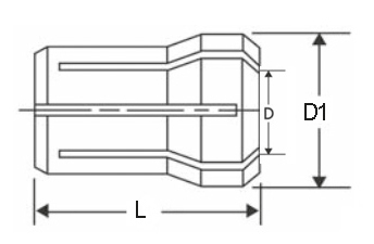 Zeichnung Spannzange Erickson, Typ 418 E (DK10) Ø 1,5 mm