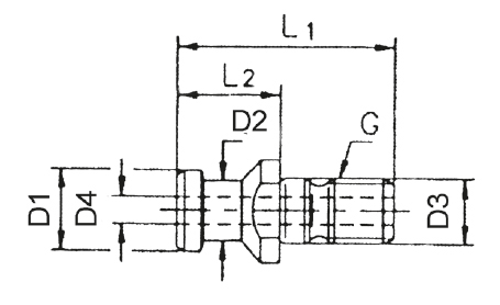 Anzugsbolzen DIN 69872 A, mit Bohrung, SK 50