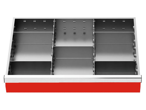 Metalleinteilung 7-teilig R 24-16 Schubladennutzmaß 600 x 400 mm Metalleinteilung 7-teilig R 24-16 Schubladennutzmaß 600 x 400 mm