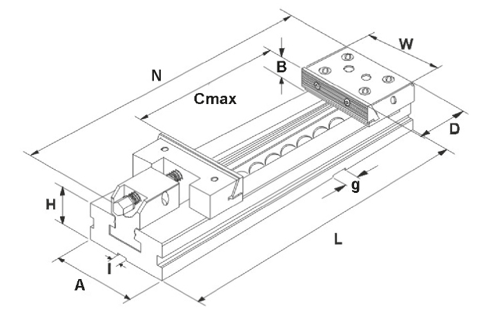 Drawing Precision machine vice type CMC 100 / 100