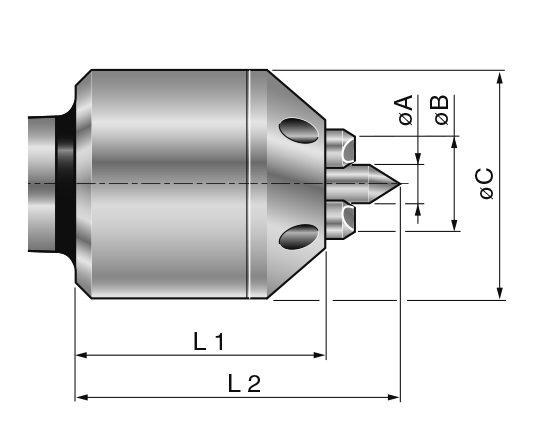 Zeichnung Stirnmitnehmer mechanisch, Typ D, MK 6