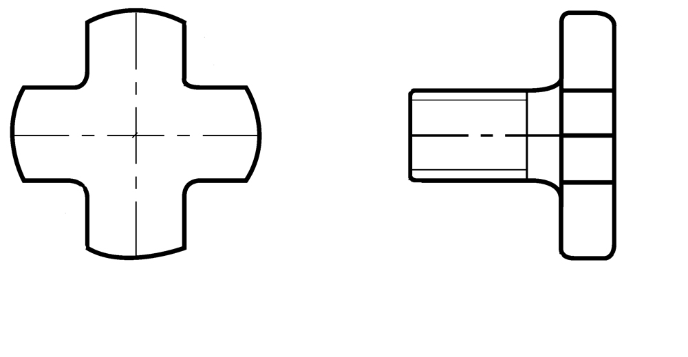 Drawing Cross retaining screws for arbor Ø 16 mm