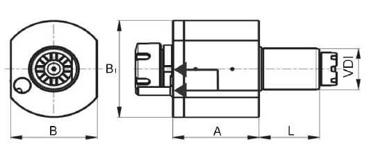 Drawing Driven tool TOEM, VDI 40 ER 32 with IC Drawing Driven tool TOEM, VDI 40 ER 32 with IC
