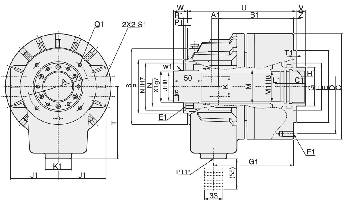 Drawing Hydraulic high speed cylinder, type 10M1875