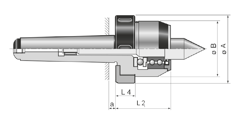 Zeichnung 1 Mitlaufende Drehbankspitze 1605 Standard MK 4