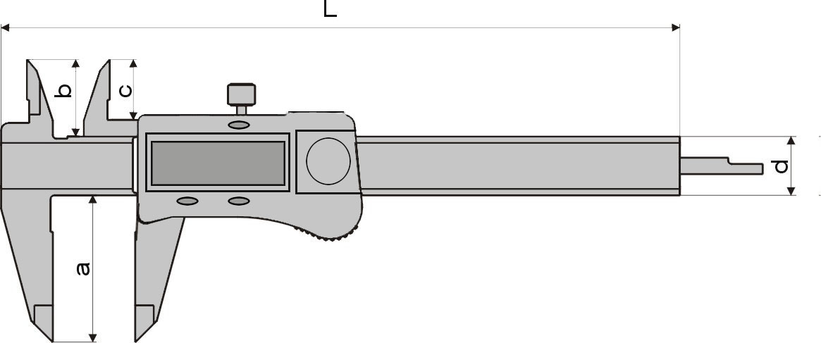 Technical drawing Digital pocket caliper 150 mm "black" DIN 862