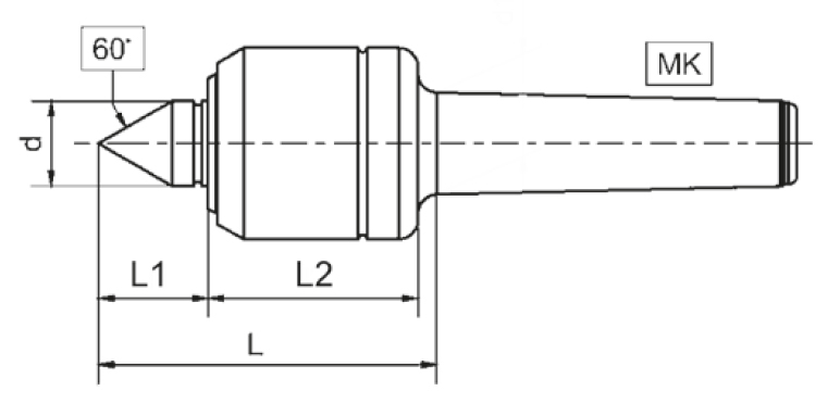 Drawing Revolving tailstock centre, series 100 type 131
