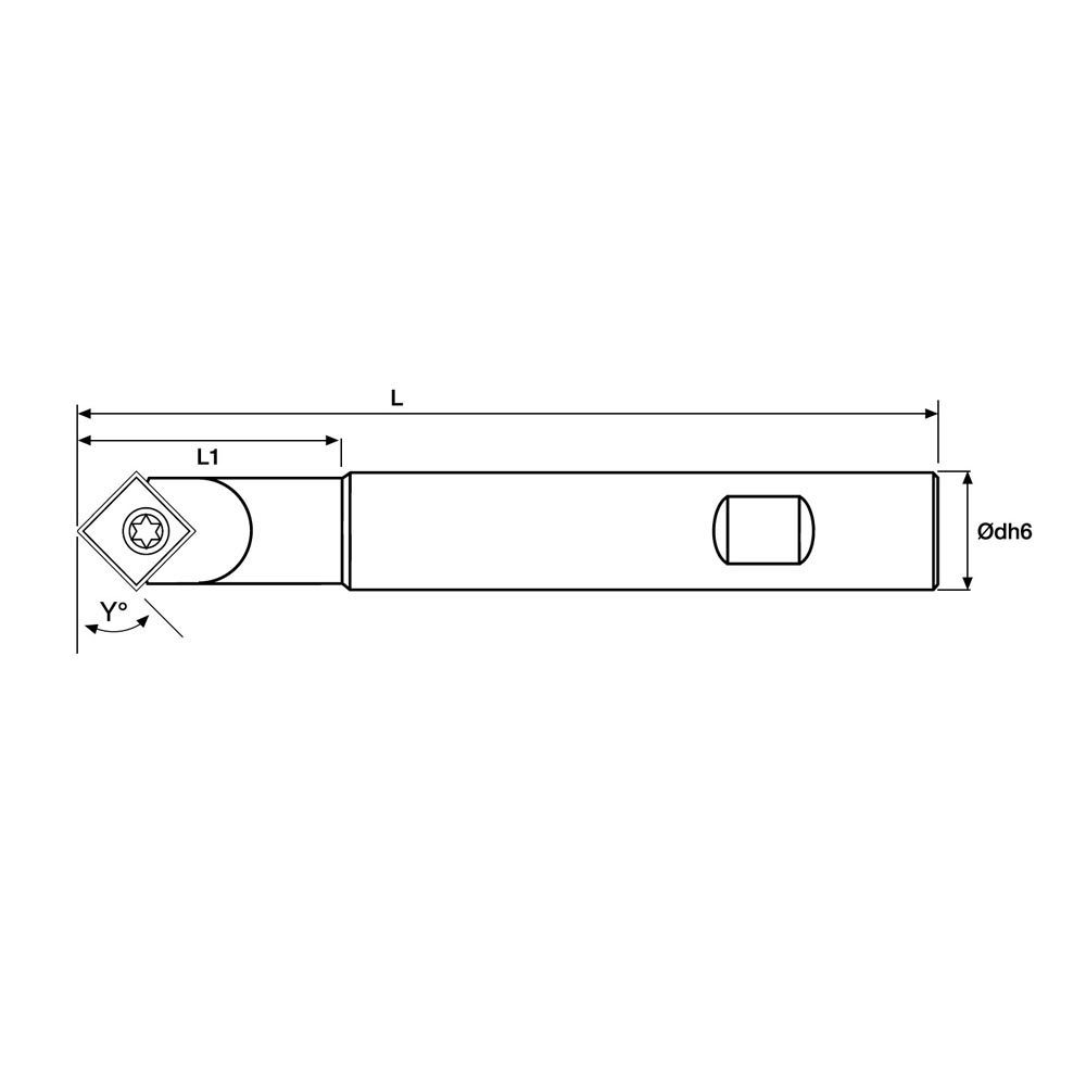 Chamfering and centering cutters 45° Ø 16 dh6 technical drawing