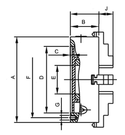 Drawing Four-jaw lathe chuck Basic Ø 160 mm Drawing Four-jaw lathe chuck Basic Ø 160 mm
