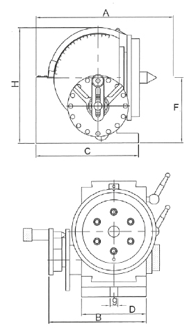 Drawing Universal dividing head VUT, MT 4