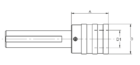 Zeichnung Gewindeschneidfutter zylindrisch Ø 32 mm, M5-22