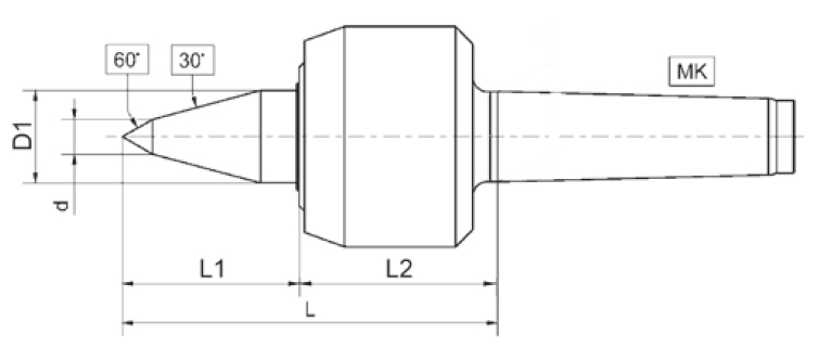 Drawing Revolving tailstock centre, 800 KOP type 833