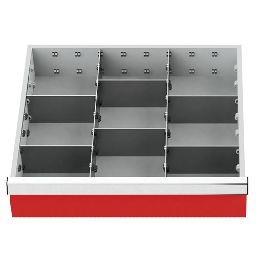 Metalleinteilung 8-teilig R 18-16 Schubladennutzmaß 450 x 400 mm Metalleinteilung 8-teilig R 18-16 Schubladennutzmaß 450 x 400 mm