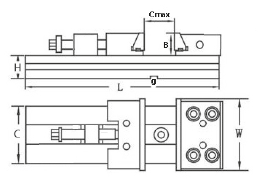 Zeichnung Maschinenschraubstock Typ SVC 100 / 100