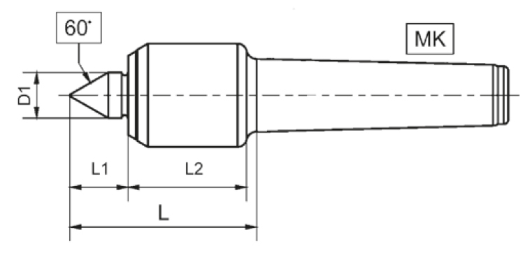Drawing Revolving tailstock centre, series 80 MT 3