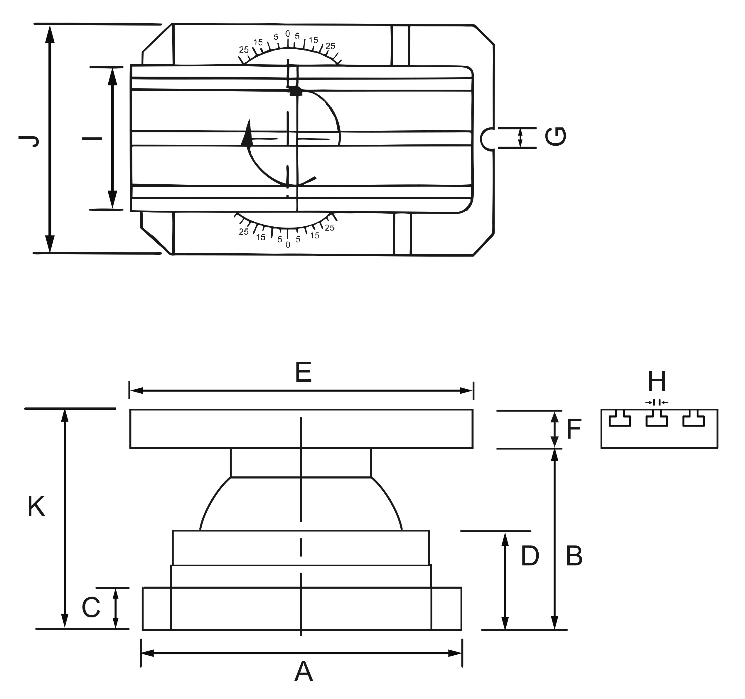 Zeichnung Spanntisch 250 x 126 mm, dreh- und schwenkbar 360°