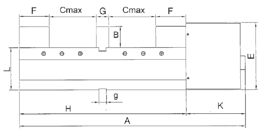 Zeichnung 2 Doppelspanner, pneumatisch DPSP-160 Zeichnung 2 Doppelspanner, pneumatisch DPSP-160