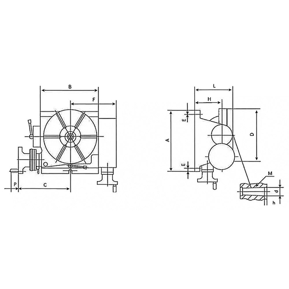 Rotary table Ø 250 mm, tiltable, type UT2