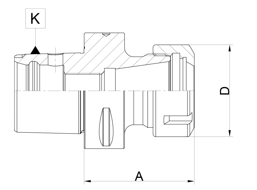Zeichnung Spannzangenfutter Polygonalkegel ER 16