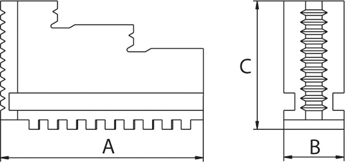 Drawing 1 Solid jaws for six-jaw lathe chucks Ø 315 mm