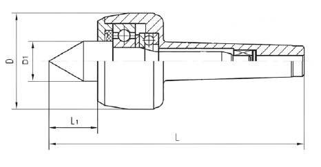 Zeichnung Mitlaufende Drehbankspitze BASIC Typ MLK, MK 6