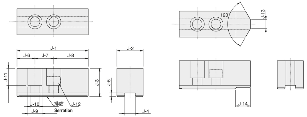 Drawing Soft top jaw HC12 for power chucks
