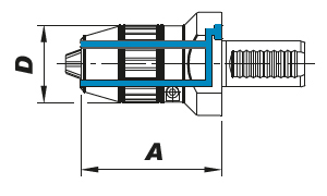 Zeichnung Kurzbohrfutter DIN 69880 VDI 40, 1-13 mm