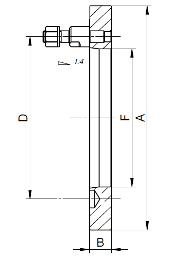 Zichnung Flansch DIN 55027 vorgearbeitet, Typ 8232-200-4