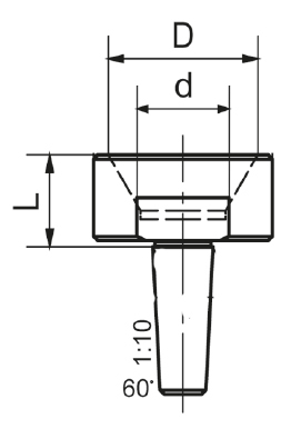 Zeichnung Hohlkegel für Drehbankspitzen Typ 943