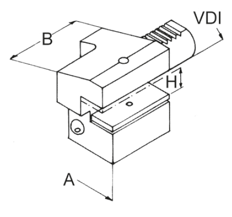 Zeichnung Axial-Werkzeughalter VDI 40, überkopf, rechts, C3