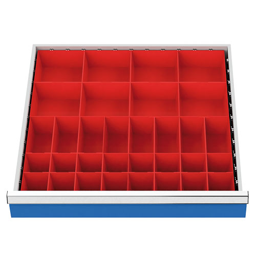 Kleinteilekästen 32-teilig R 24-24 Schubladennutzmaß 600 x 600 mm Kleinteilekästen 32-teilig R 24-24 Schubladennutzmaß 600 x 600 mm