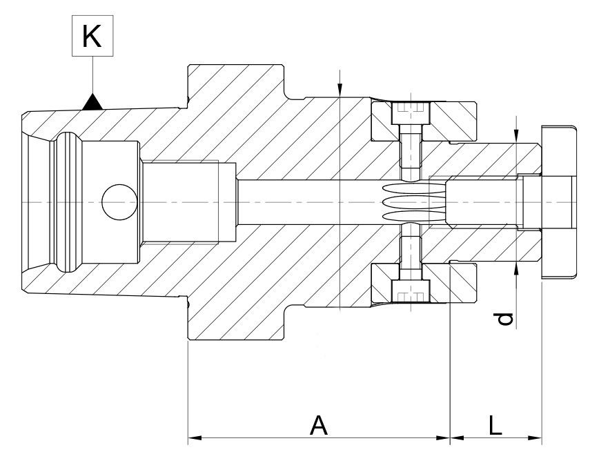 Zeichnung Messerkopf-Aufnahme Polygonalkegel Ø 40 mm