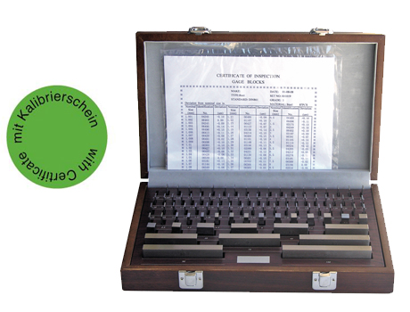 Gauge block set 32 pieces, special steel, degree 1 with certificate