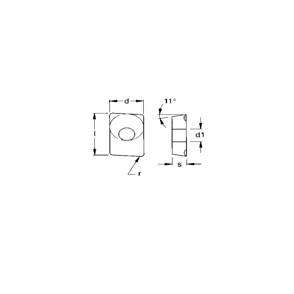 Milling inserts APKT 1604 PDER-S P200 technical drawing Milling inserts APKT 1604 PDER-S P200 technical drawing