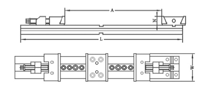 Zeichnung Doppelspanner, zentrisch Typ DZM 200 / 200