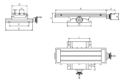Zeichnung Kreuztisch stationär MF-4 DRILL, 800 x 240 mm