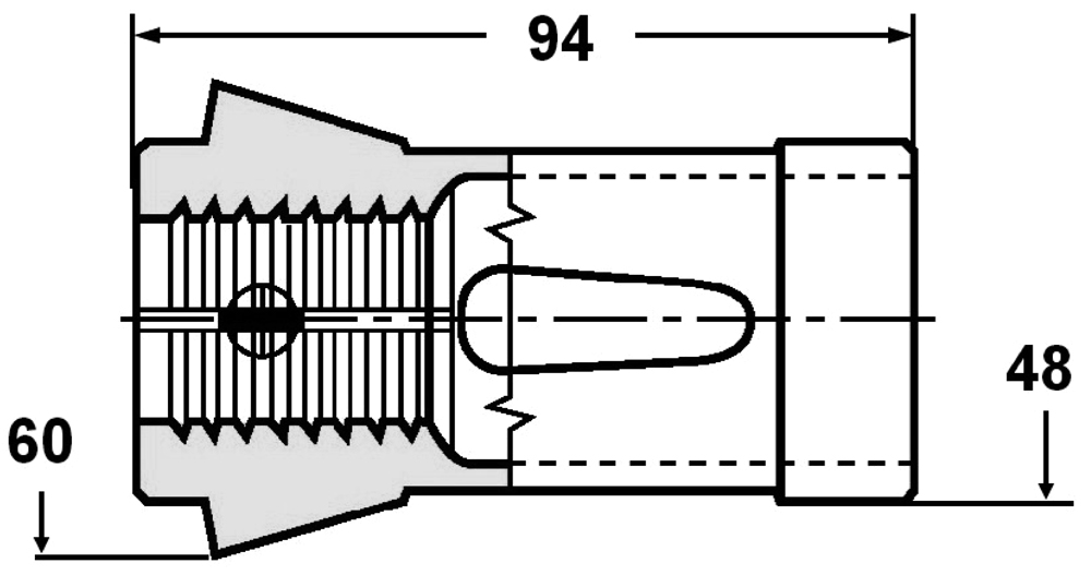 Zeichnung Spannzange 173E rund Ø 3,5 mm