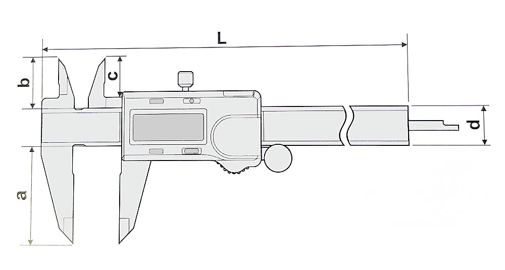Technical drawing Digital pocket caliper 0-150 mm with frac display incl. certificate