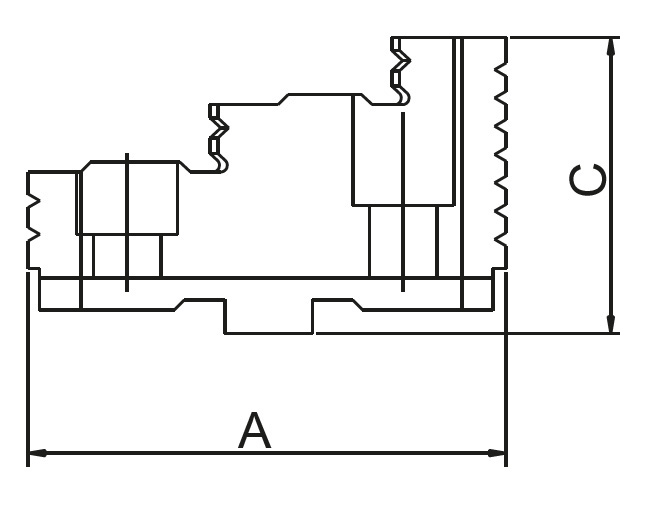 Drawing 2 Hard top jaws, three-jaw lathe chucks Ø 400