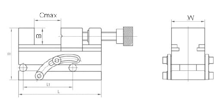 Zeichnung Sinus-Schraubstock mit Gewindespindel 73 mm